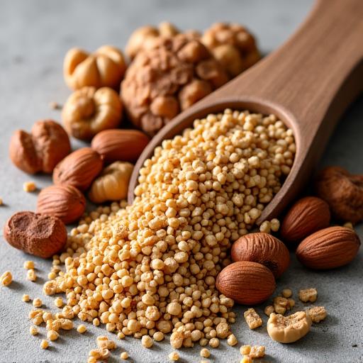 Various heritage nuts and ancient grains displayed